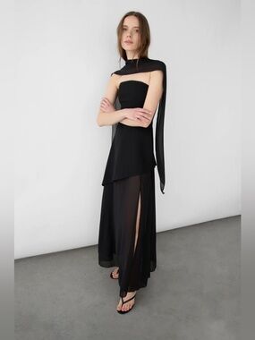 Oak + Fort Black Tube Maxi Dress (Size S) – Like New